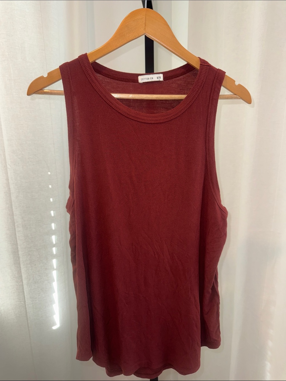 Cotton On Women's Ribbed Wine Sleeveless Tank